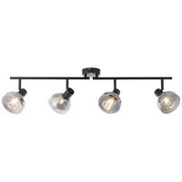 Deckenleuchte Reflekt Schwarz max.  18 Watt - Schwarz, Design, Glas/Metall (19,5/89/20cm) - Brilliant