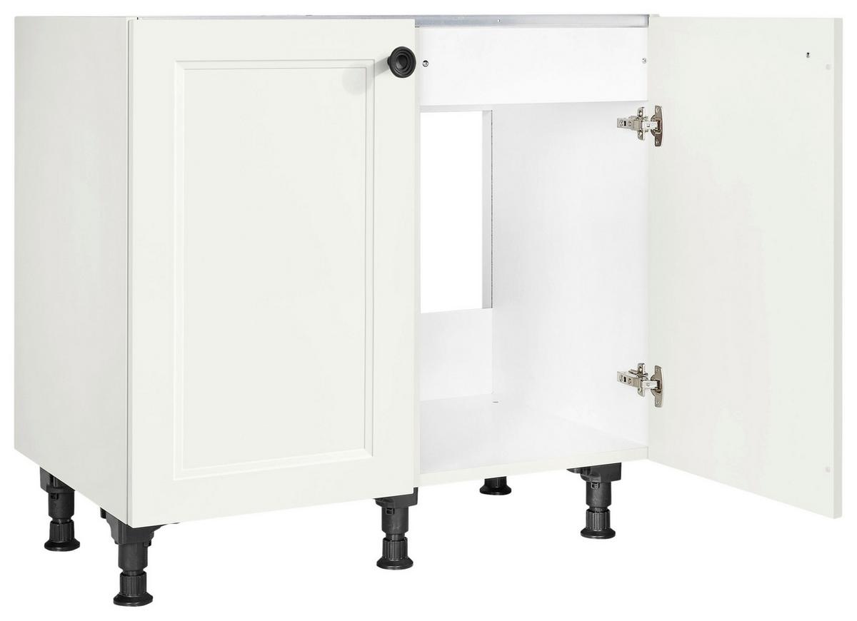 Spülenunterschrank Cascada Weiß - Schwarz/Weiß, MODERN, Holzwerkstoff/Metall (90/87/56cm) - Nobilia