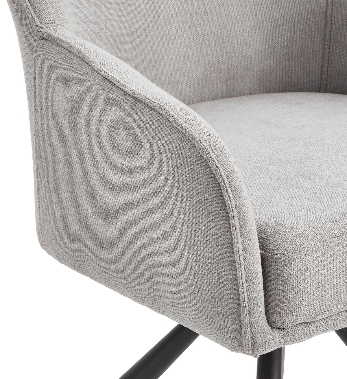 KRZESŁO Z PODŁOKIETNIKAMI ANNA - jasnoszary/czarny, Modern, metal/tkanina (61/85/61cm) - Livetastic