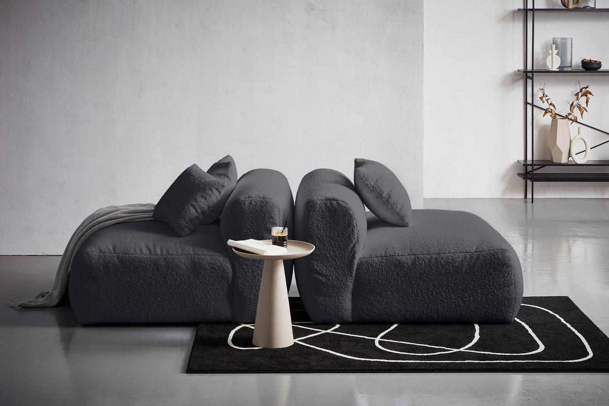 Modul Sofaelement Bloom Ecke Dunkelgrau - Dunkelgrau, Trend, Textil (115/70/115cm) - Livetastic