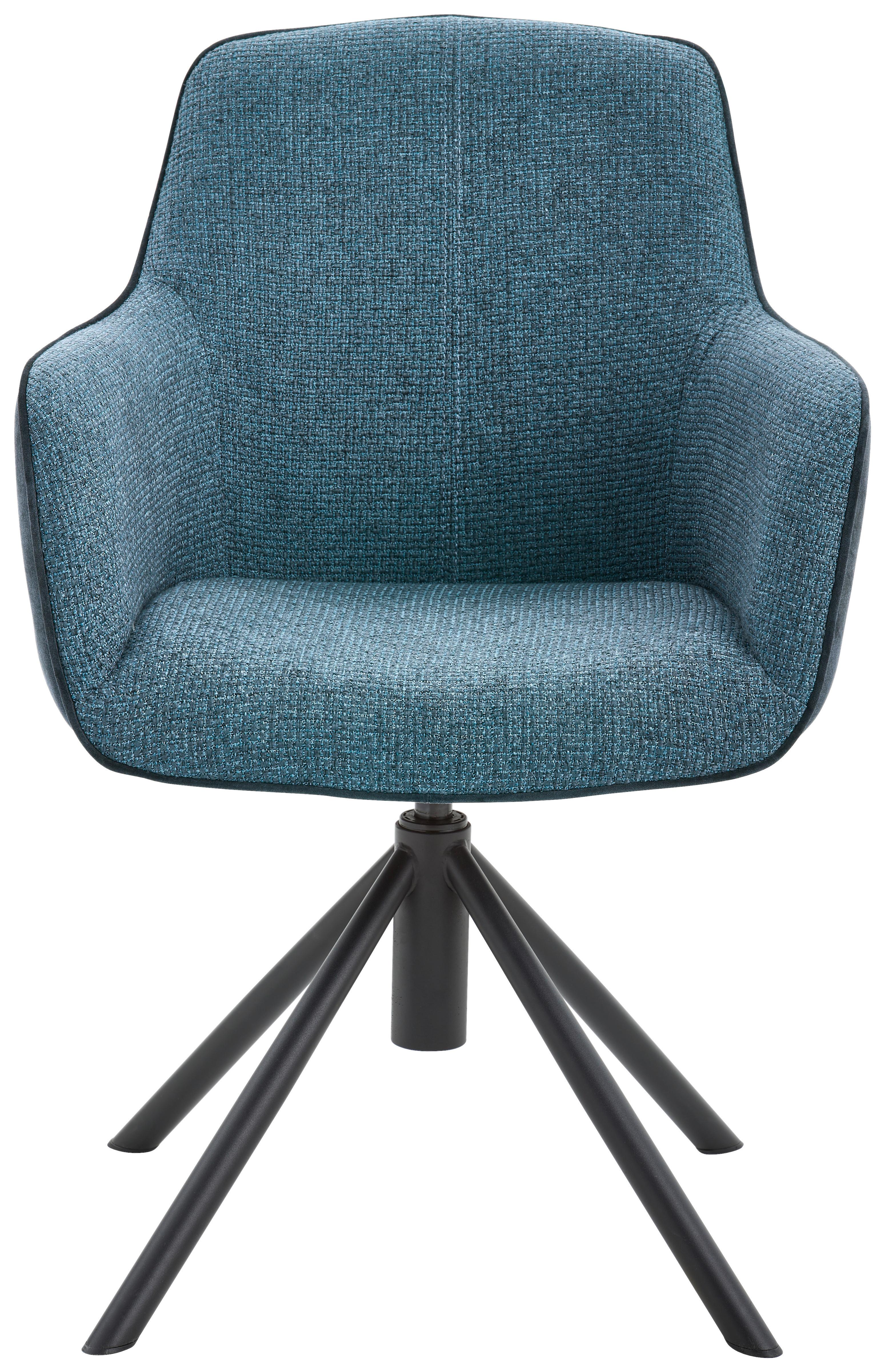 KRZESŁO Z PODŁOKIETNIKAMI RIALTO - petrol/czarny, Design, metal/tkanina (60/88/64cm) - Novel