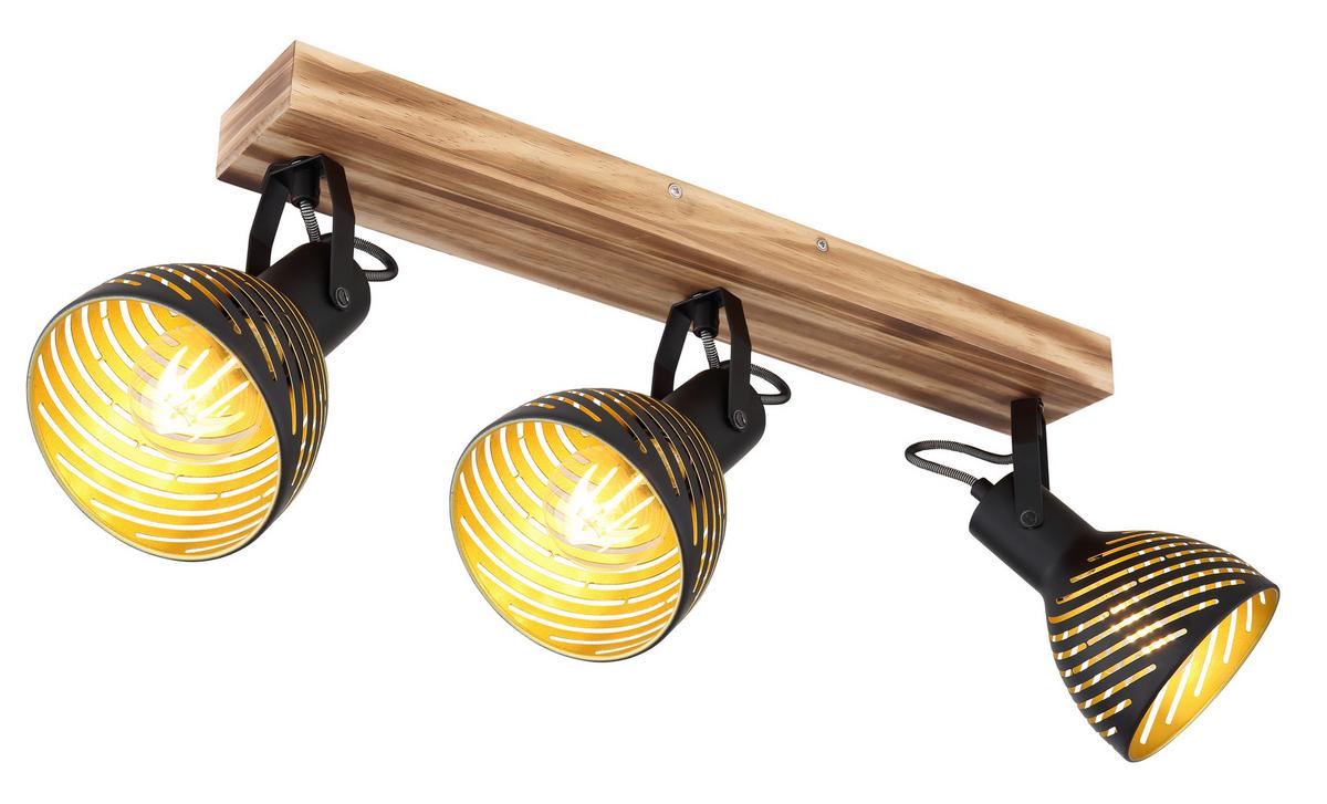 Reflektor Lenna - zlate barve/črna, Basics, kovina/les (54/12,5/25cm) - Globo