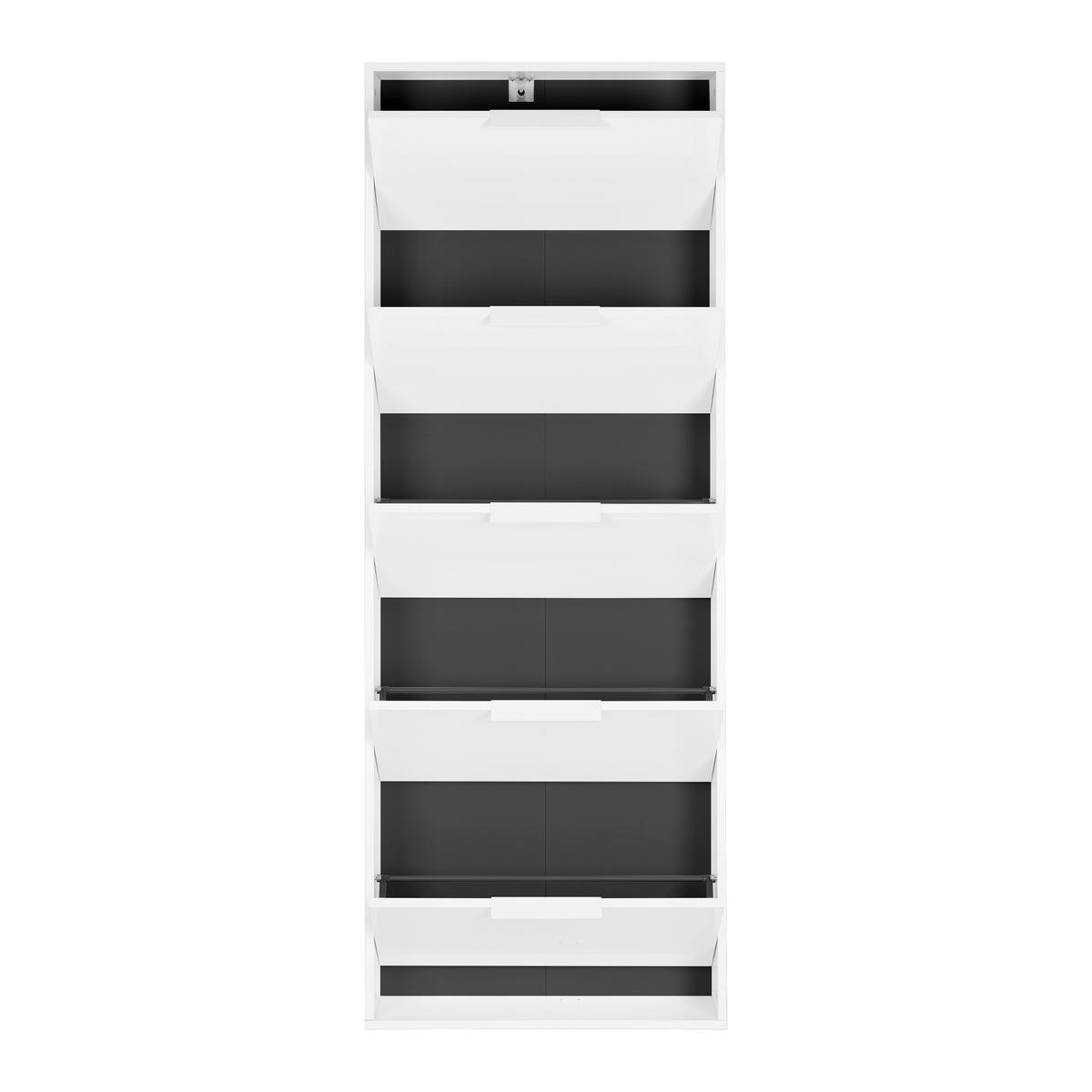 Ormar Za Cipele Espresso - bijela visoki sjaj, Konvencionalno, drvni materijal (65/174/15cm) - Modern Living