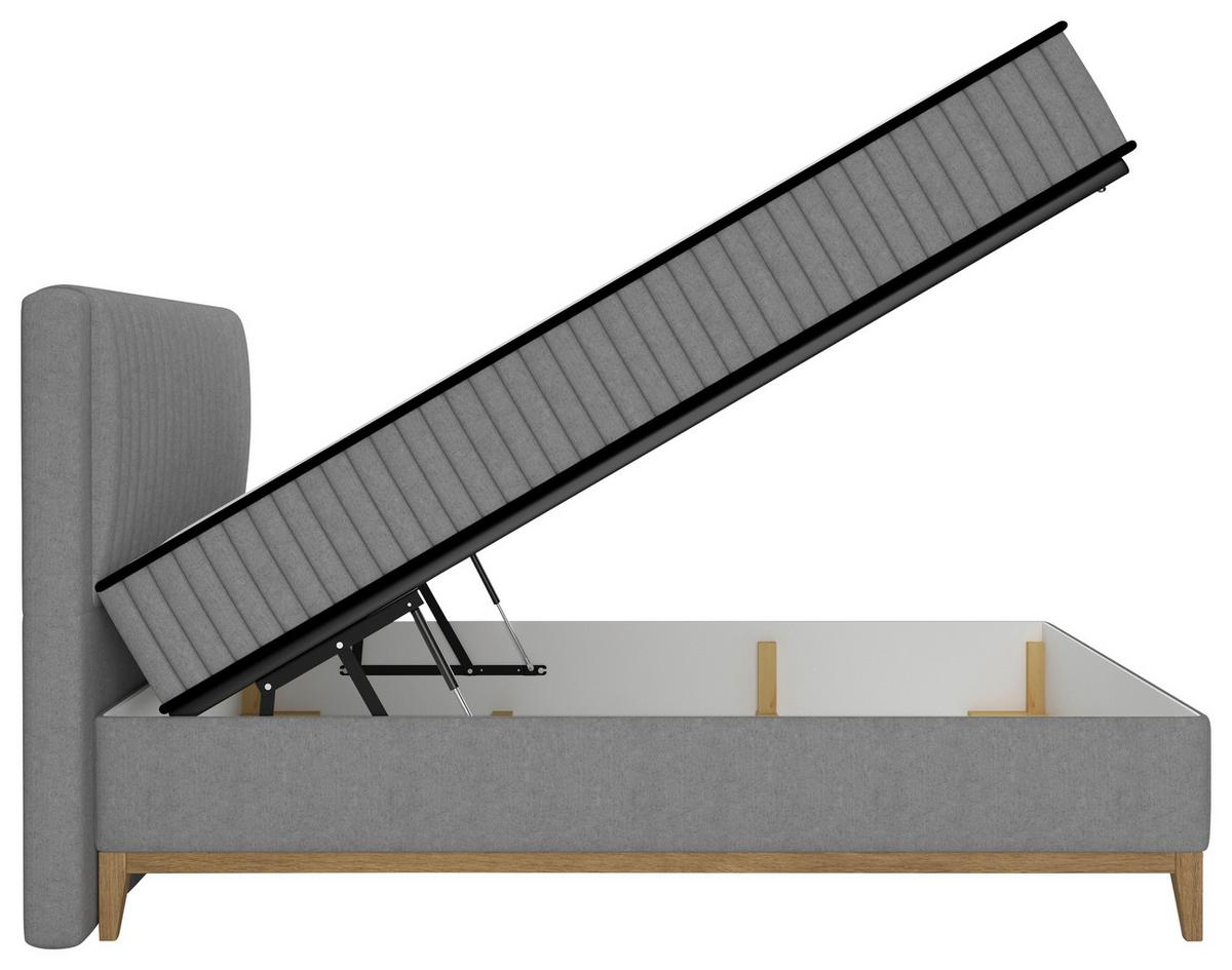 Bett Elena Gaphitfarben ca. 120x200cm - Graphitfarben, KONVENTIONELL, Holz/Holzwerkstoff (120/200cm) - Sembella