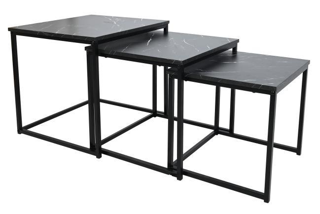 Set Stolića 3/1 Carmen - crna, Trend, drvni materijal/metal (40-42/35-39/36cm) - Modern Living