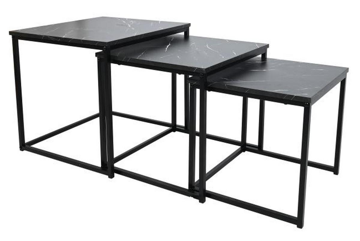 Set Stolića 3/1 Carmen - crna, Trend, drvni materijal/metal (40-42/35-39/36cm) - Modern Living