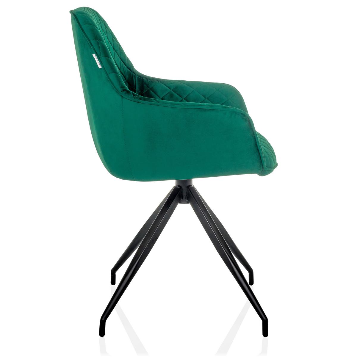 Naslanjač Elverum, Zelena - črna/zelena, Moderno, kovina/tekstil (58/87/57cm) - MID.YOU