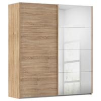 Omara Z Drsnimi Vrati Evelyn, Barva Hrasta - hrast sonoma, Design, umetna masa/steklo (201/223/68cm) - Novel