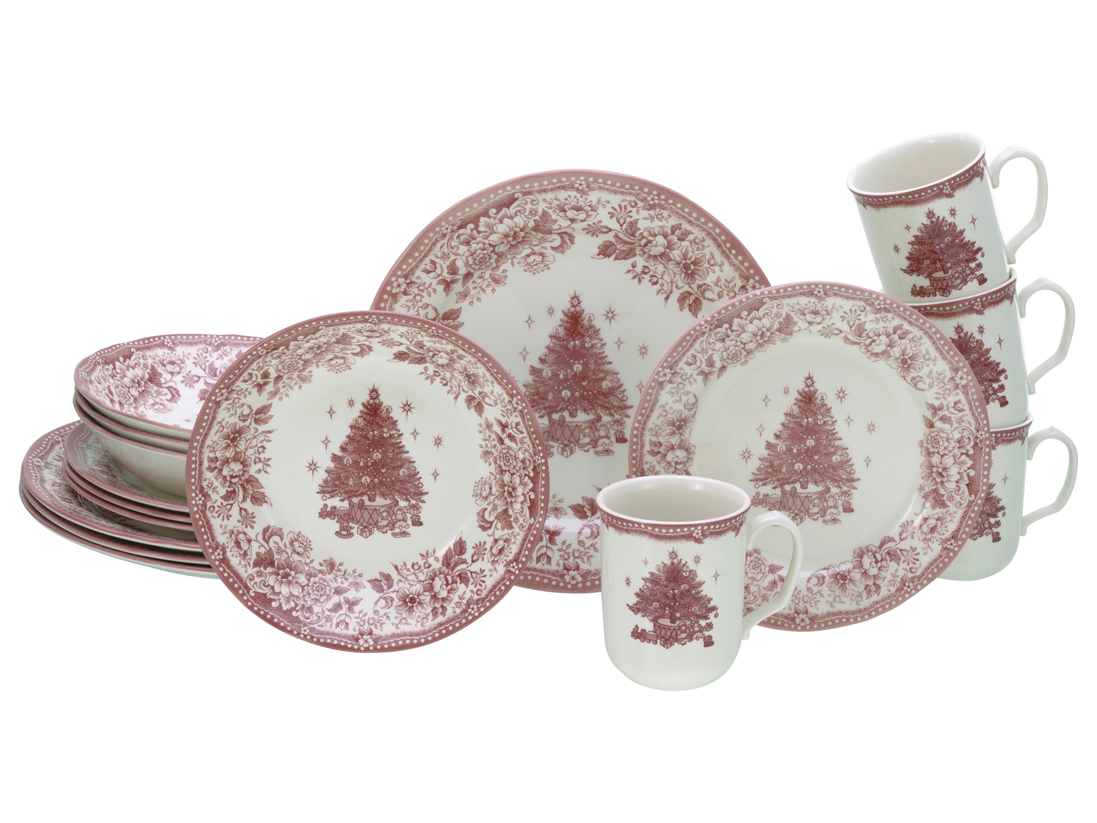 Kombinirani Servis Christmas Tree, 16-Delni - rdeča, Basics, keramika - Creatable