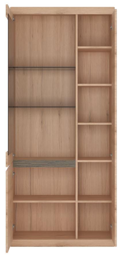 Vitrina Summer - hrast San Remo, Moderno, staklo/drvni materijal (86/196,5/40cm) - Modern Living