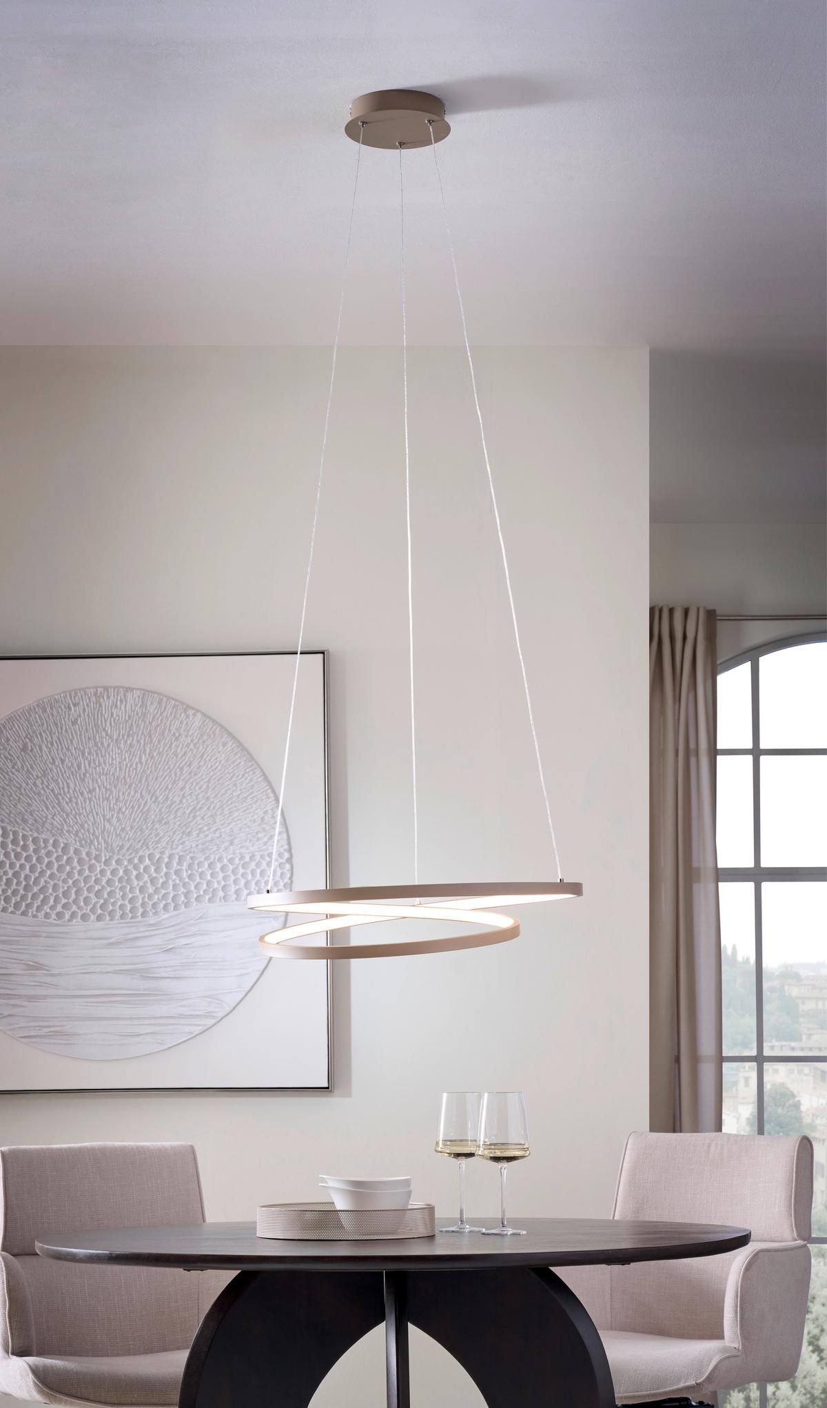 LAMPA WISZĄCA LED 901139 RUOTALE - biały/kolor piaskowy, Design, tworzywo sztuczne/metal (55/150cm) - Eglo
