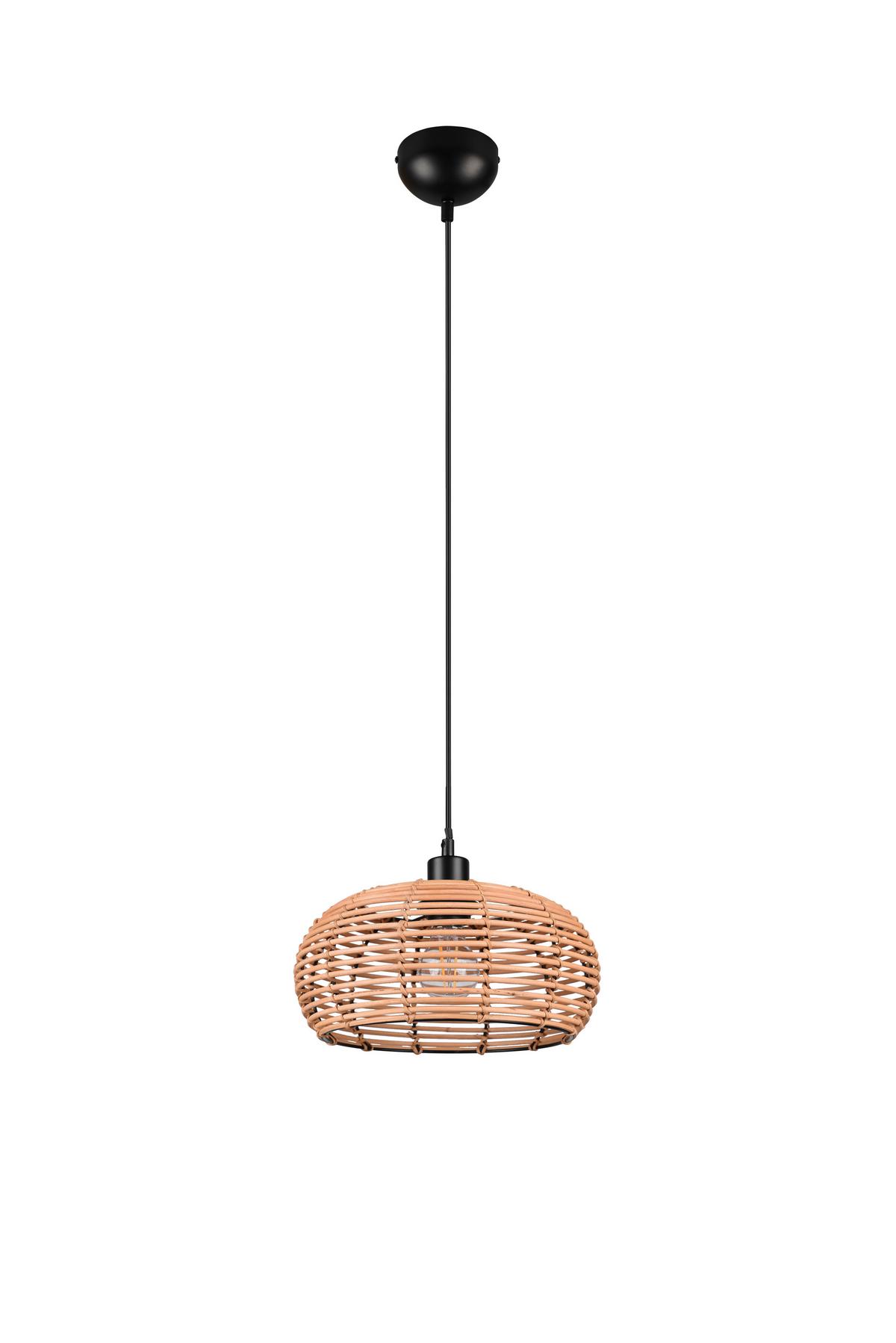 Hängeleuchte Inga Braun/Schwarz max. 40 Watt - Schwarz/Braun, Natur, Holz/Metall (29/150cm) - Trio Leuchten