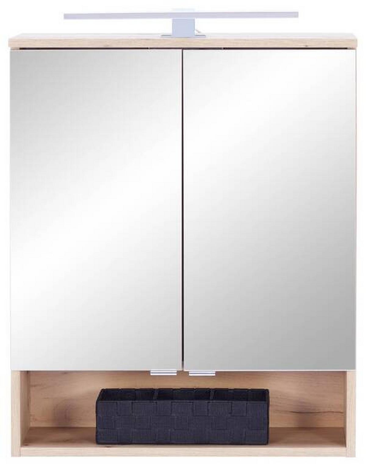 Dulap cu oglindă Fresh - stejar Artisan, Konventionell, sticlă/material pe bază de lemn (60/75/20cm) - Ondega