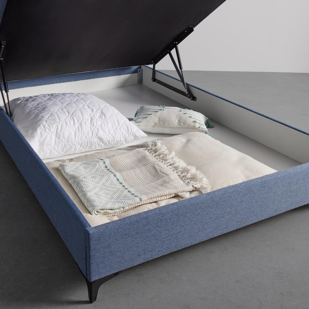 Boxbett Jerry in Blau ca. 120x200cm - Schwarz/Dunkelblau, KONVENTIONELL, Textil (120/200cm) - Mömax