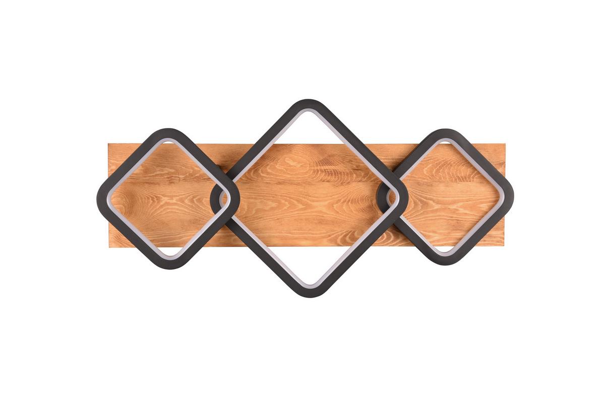 LED-Deckenleuchte Rama Braun/Schwarz max. 32 Watt - Schwarz/Braun, Design, Holz/Metall (72/12,5/32,5cm) - Trio Leuchten
