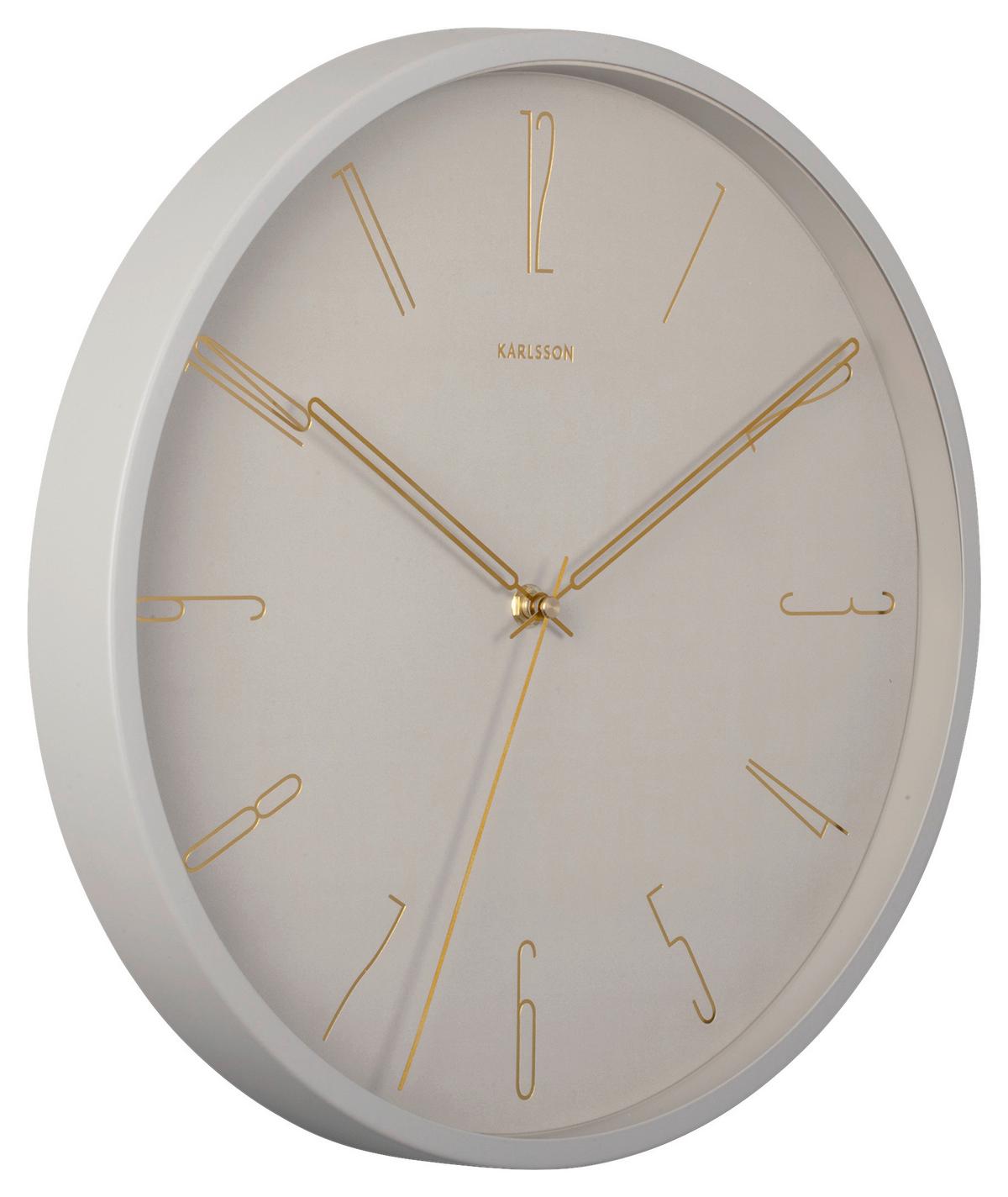 ZEGAR ŚCIENNY KA5898WG - kolor złoty/szary, Basics, metal (35/35/4cm) - Karlsson