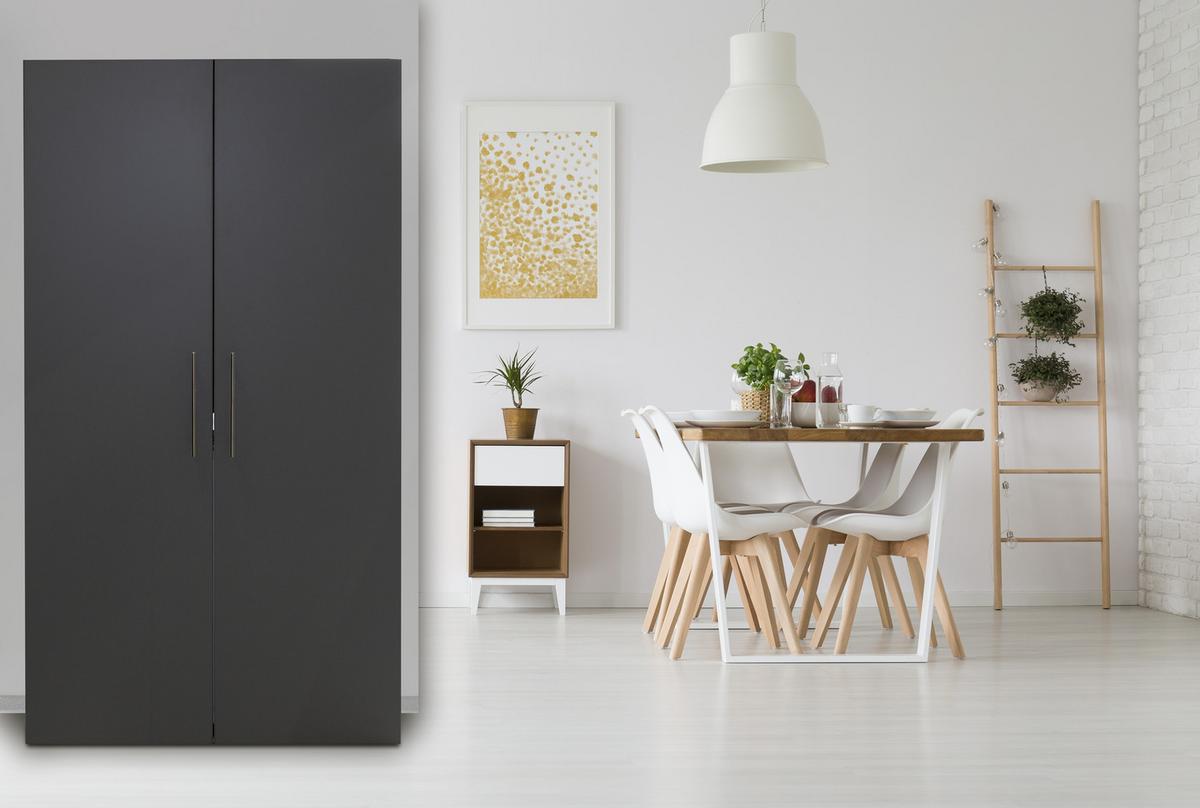 Schrankküche Economy Grau mit Geräte B: ca. 104 cm - Edelstahlfarben/Weiß, MODERN, Holzwerkstoff/Metall (104/193/67cm) - Respekta