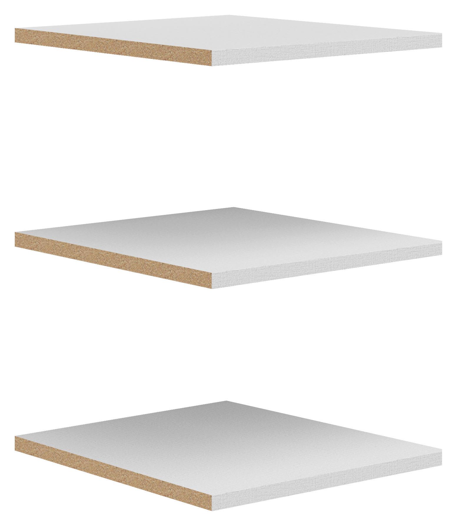 3-delni Set Polic Brando - svetlo siva, leseni material (43/1,8/48cm)