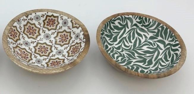 Castron pentru salată Zahra, cca. 410ml - maro/alb, Modern, plastic/lemn (19/7cm)