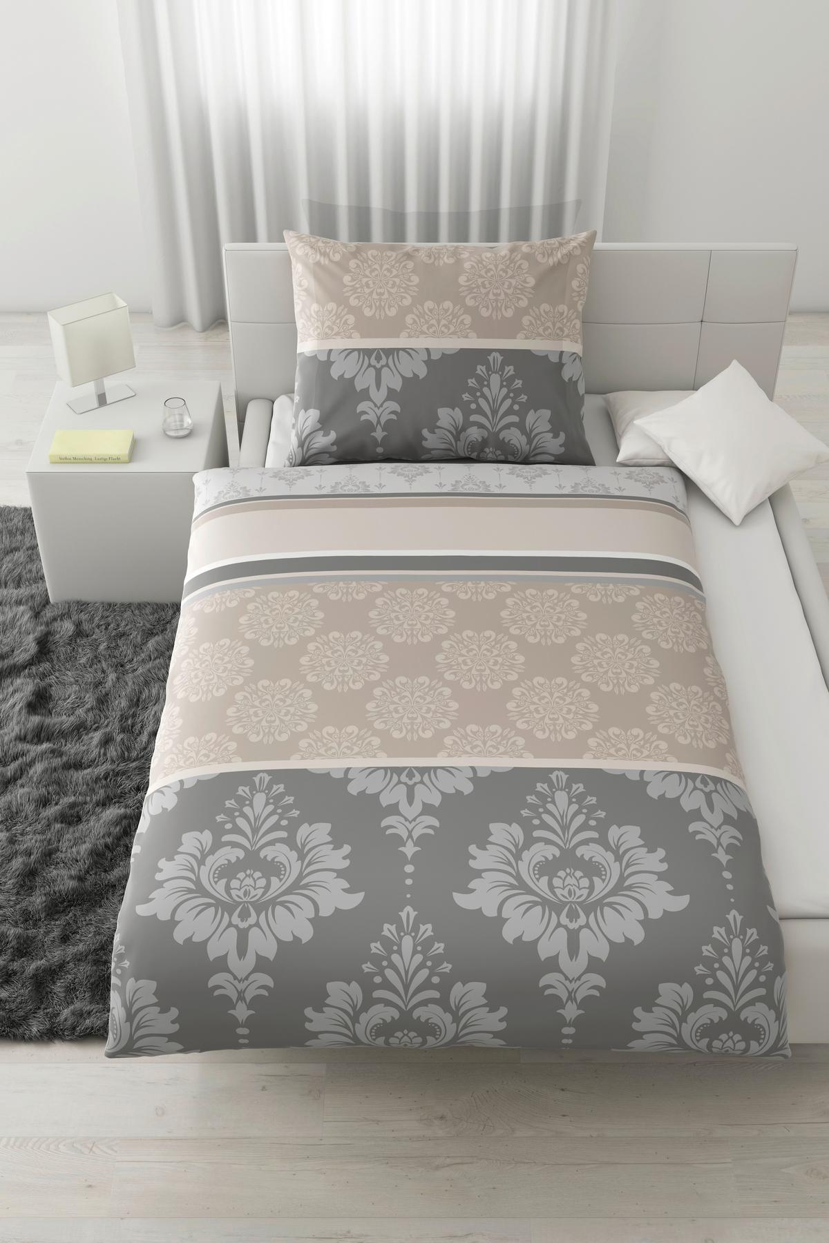 BETTWÄSCHESET YVONNE - Grau, Konventionell, Textil (160/210cm) - Modern Living