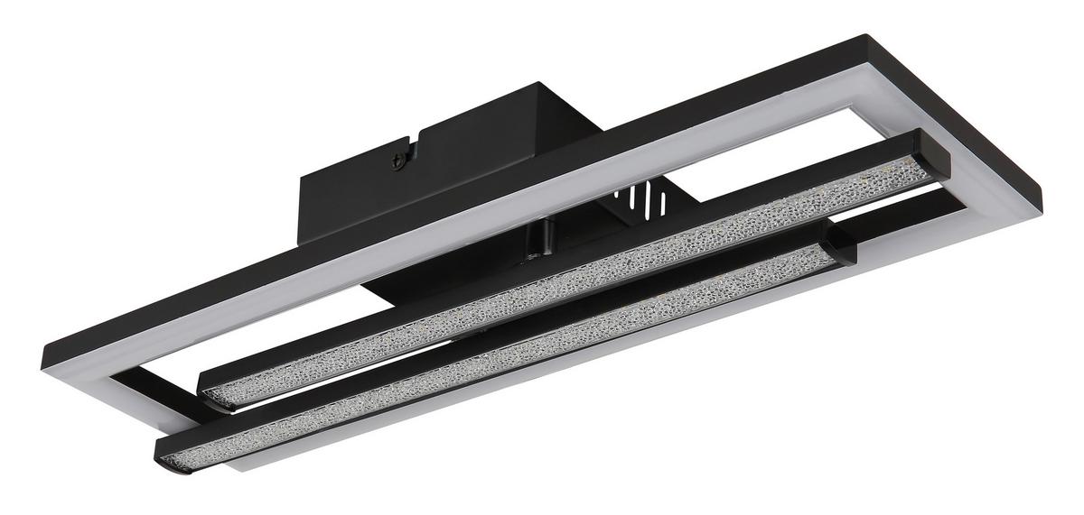 Led Stropna Svjetiljka Opal , Crna Boja - prozirno/crna, Design, plastika (40/37,5/6,3cm) - Globo