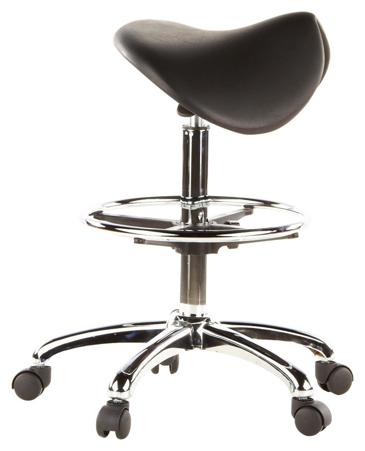 Bürohocker Top Work 13 Schwarz/Chromfarben - Chromfarben/Schwarz, MODERN, Kunststoff/Metall (62/60/62cm) - MID.YOU