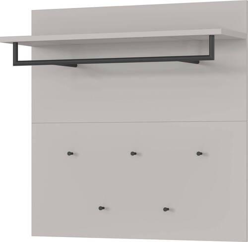 Garderobenpaneel GW-Bastia in Grau - Grau, MODERN, Holzwerkstoff (96/95/30cm) - Premium Living