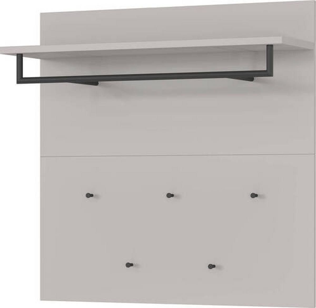 Garderobenpaneel GW-Bastia in Grau - Grau, MODERN, Holzwerkstoff (96/95/30cm) - Premium Living