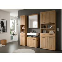 Badezimmer Scout Eiche Artisan 4-teilig - Schwarz/Eiche Artisan, Trend, Glas/Holzwerkstoff (171cm) - MID.YOU