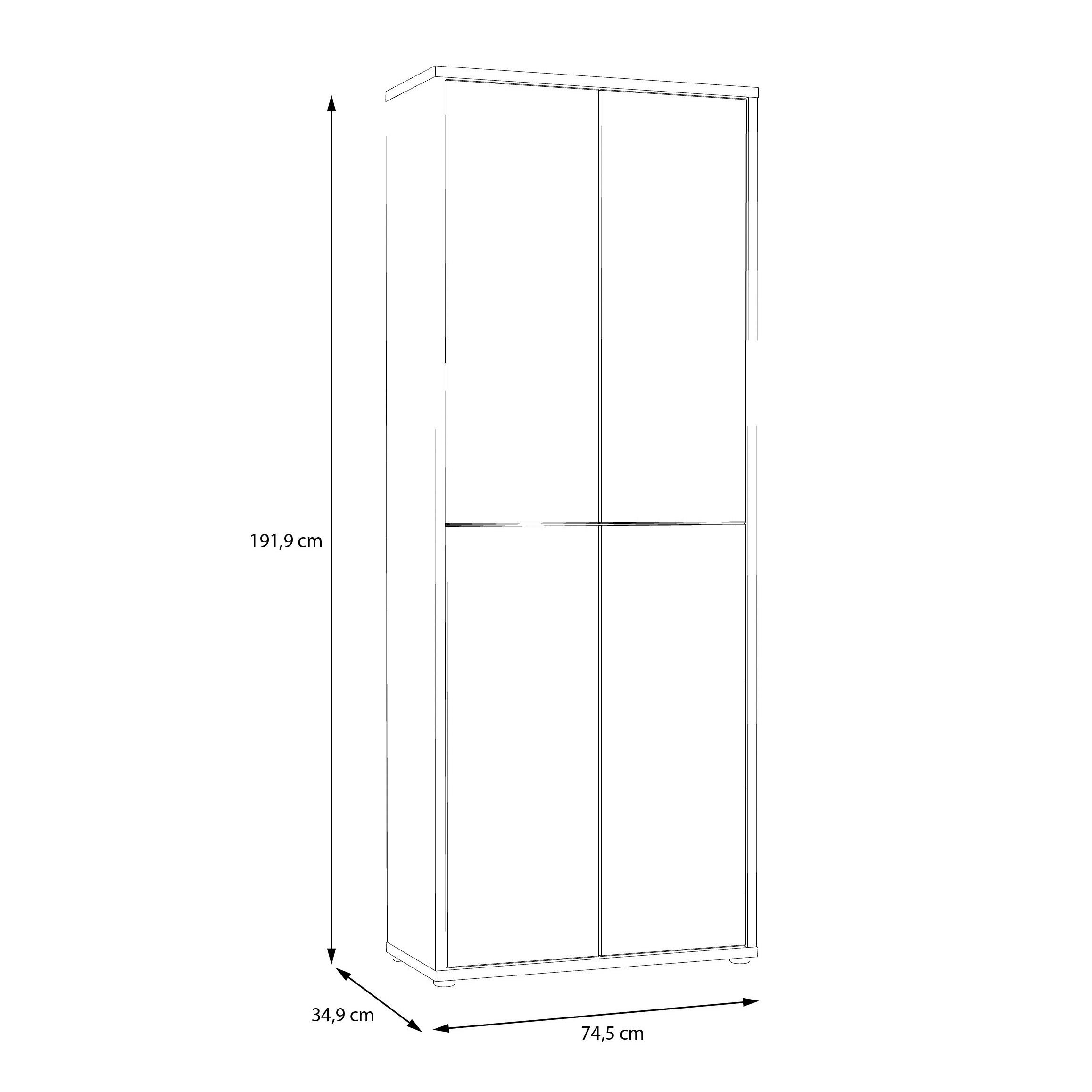 Dulap pentru pantofi ALICE SPRINGS - gri deschis, Basics, material pe bază de lemn (74,5/191,9/34,9cm) - Modern Living