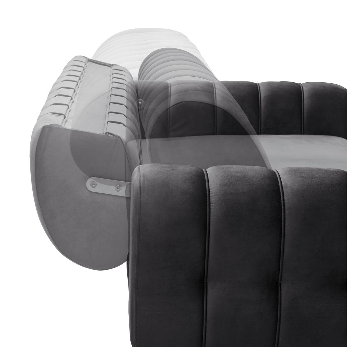 2-Sitzer-Sofa Aile in Schwarz/Goldfarben - Goldfarben/Schwarz, LIFESTYLE, Textil (190/80/90cm) - Based