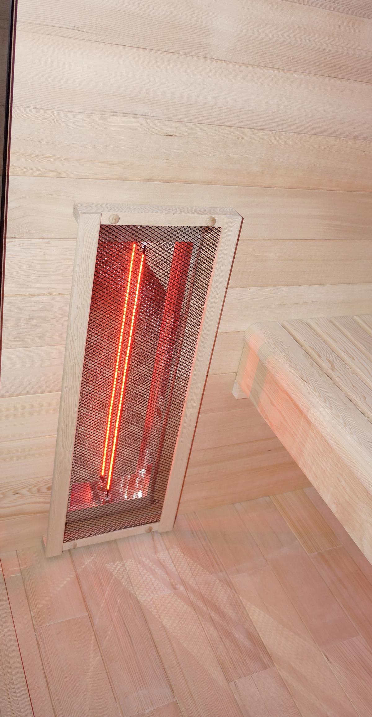 Infrarotkabine Ruby 2 in Braun ca. 120x195x100cm - Naturfarben, Basics, Holz (120/195/100cm) - Sanotechnik