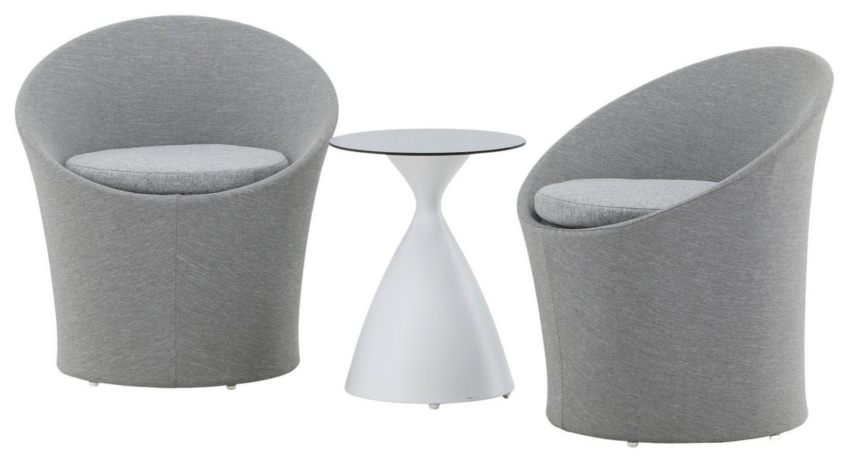 GARTENSET SPOGA - Weiß/Grau, KONVENTIONELL, Textil/Metall - Gardenson