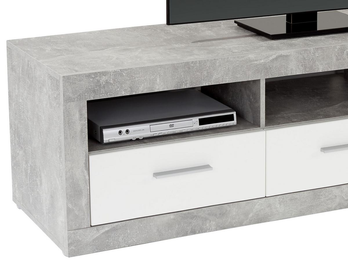 Element TV Malta - alb/gri, Modern, material pe bază de lemn (185/50/42cm) - Modern Living