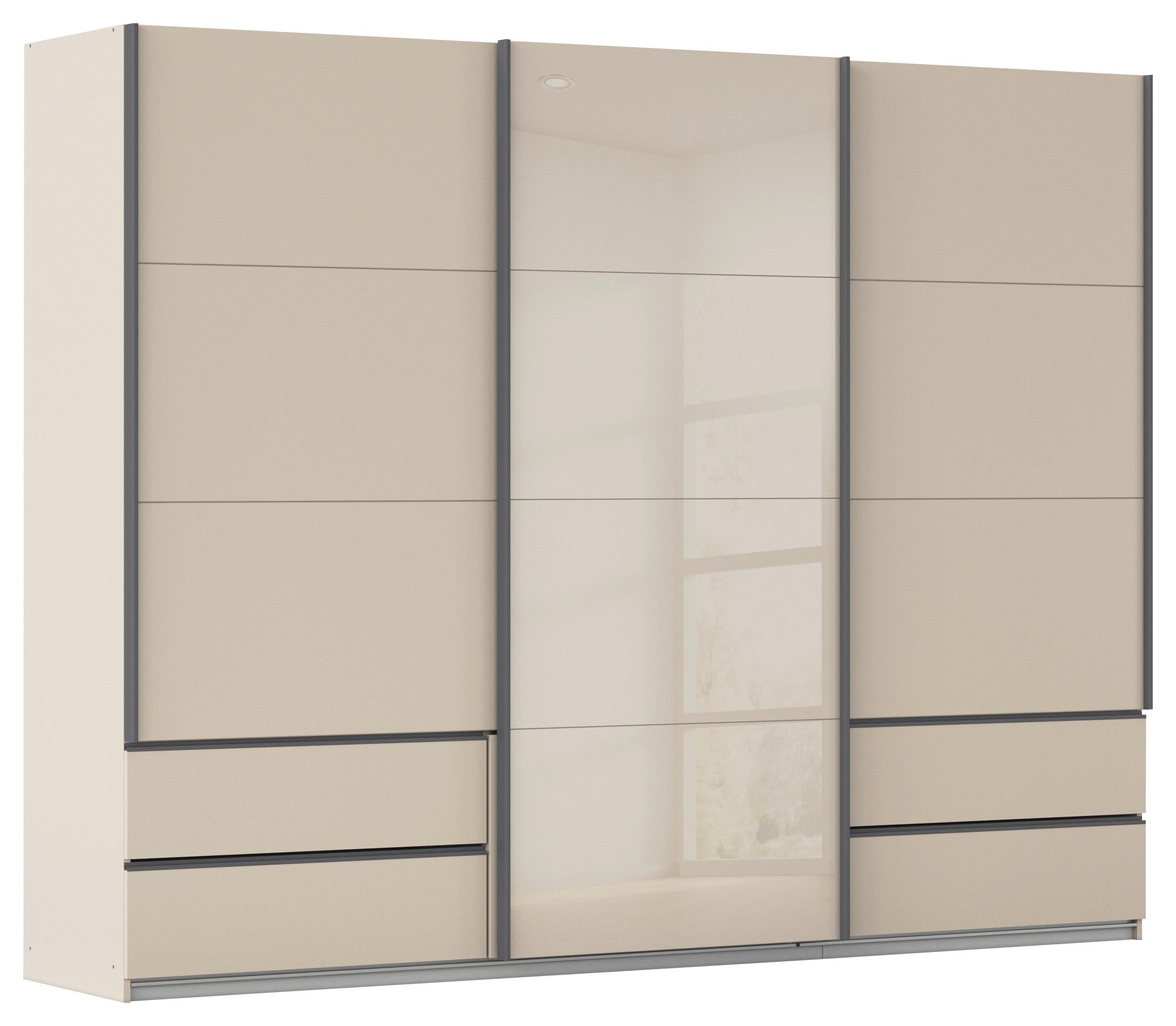 Schwebetürenschrank Elara Champagner Glas - Champagner, KONVENTIONELL, Holzwerkstoff/Metall (271/210/62cm) - Premium Living