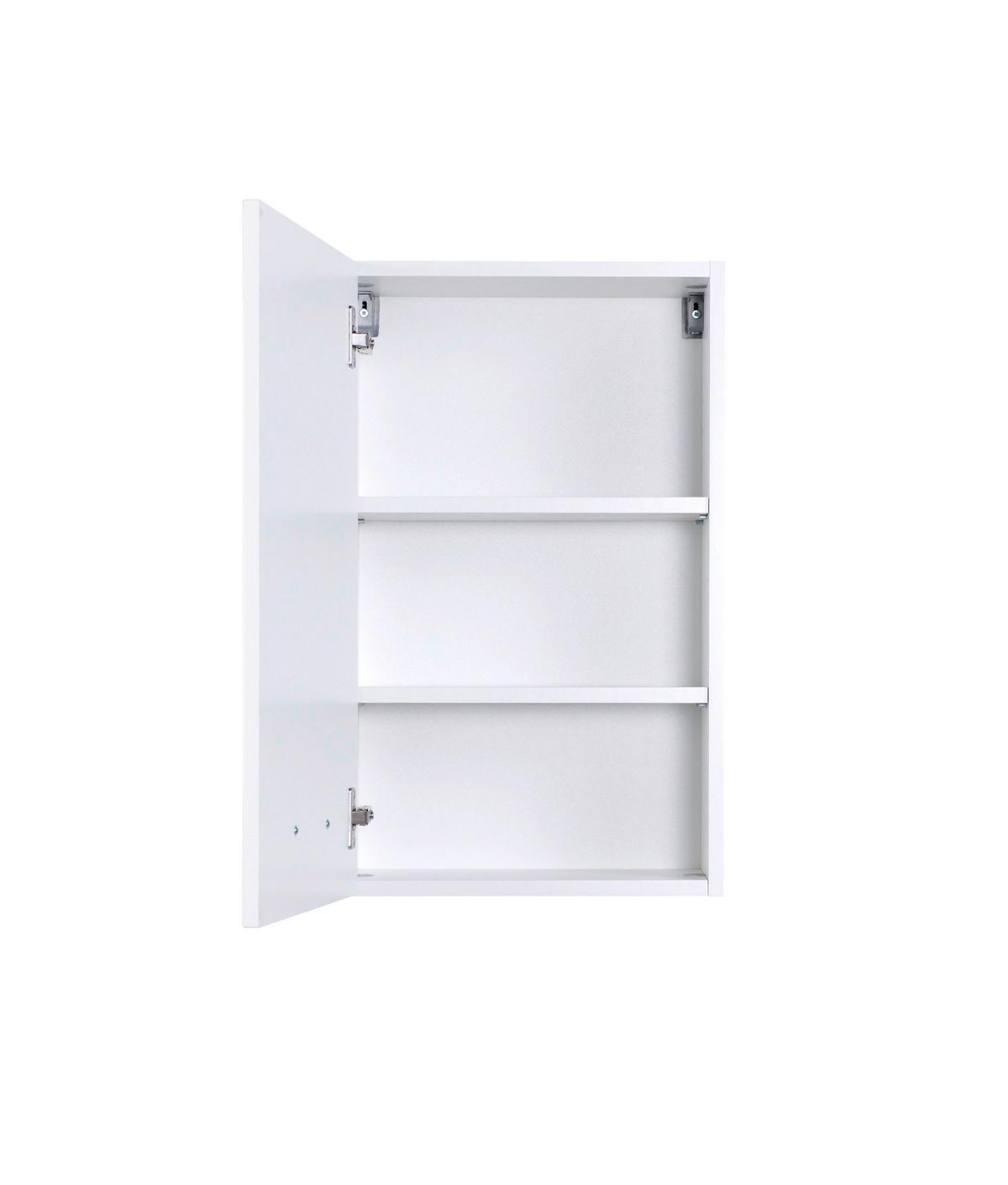 Oberschrank Florida in Weiß Hochglanz - Chromfarben/Weiß Hochglanz, MODERN, Holzwerkstoff/Metall (40/64/20cm)