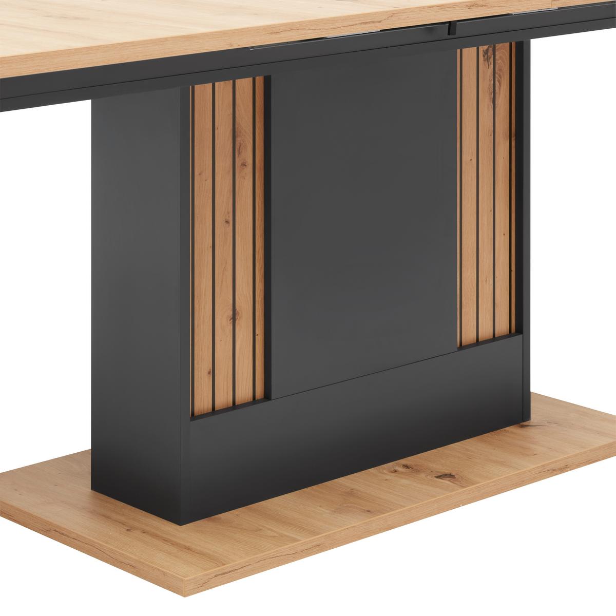 Ausziehtisch Alara Anthrazit/Artisan Eiche - MODERN, Holzwerkstoff (180-220/90/76,3cm) - Mömax