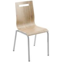 Besucherstuhl "My Life" , eichefarbe - Eichefarben/Silberfarben, Basics, Holz/Metall (48/87/55cm) - MID.YOU