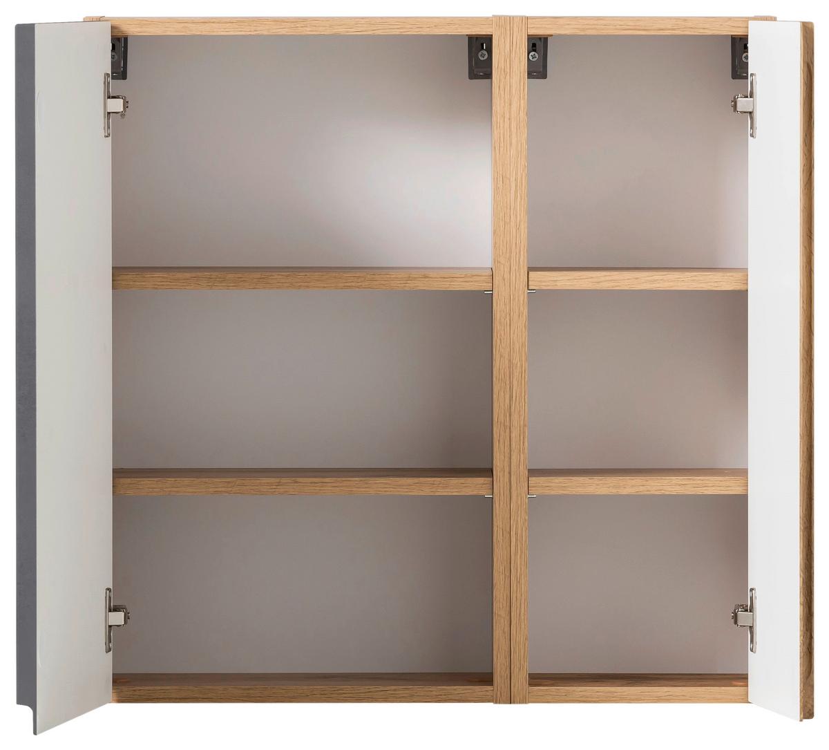 Hängeschrank Varese ca. 65x64 cm Grau/Eiche - Eiche Wotan/Grau, MODERN, Holzwerkstoff (65/64/20cm) - Held