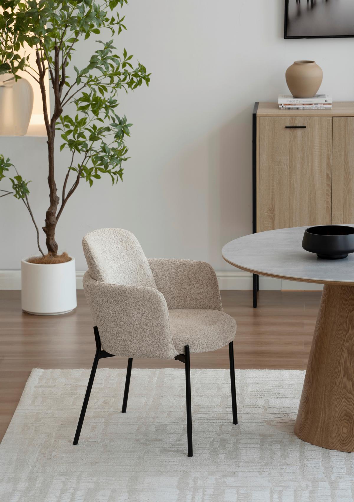 Jedilna Miza Aiden, Siva, Barva Hrasta, Ø 120cm - siva/barve hrasta, Moderno, leseni material/les (120/120/75cm) - MID.YOU