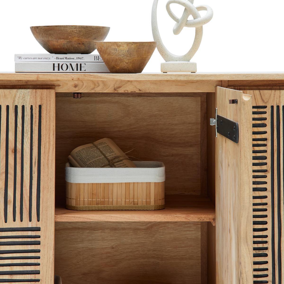 Sideboard Tarim Schwarz/Akazienfarben - Schwarz/Akaziefarben, LIFESTYLE, Holz/Metall (160/85/40cm) - Mömax