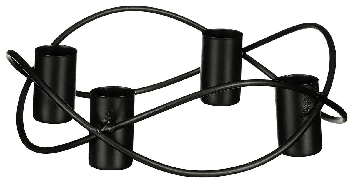 Svečnik Wave - črna, Moderno (17cm) - Premium Living