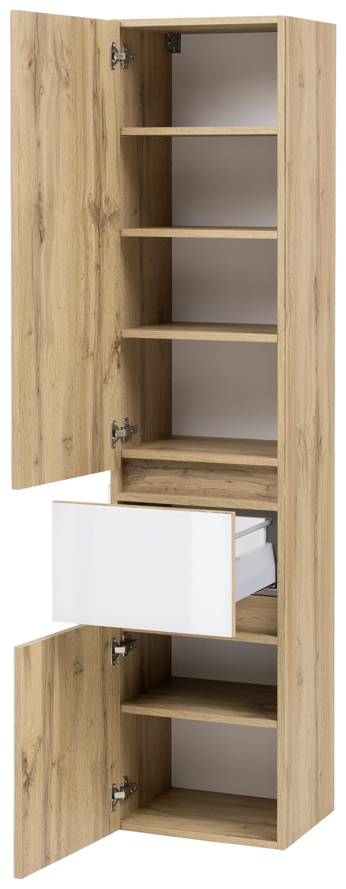BADEZIMMER HELSINKI - Eichefarben/Weiß, KONVENTIONELL, Glas/Holzwerkstoff (120cm) - Held