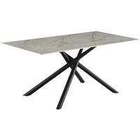 Jedilna Miza Terence, Keramika, 180x90 Cm - siva/črna, Moderno, kovina/keramika (180/76/90cm)