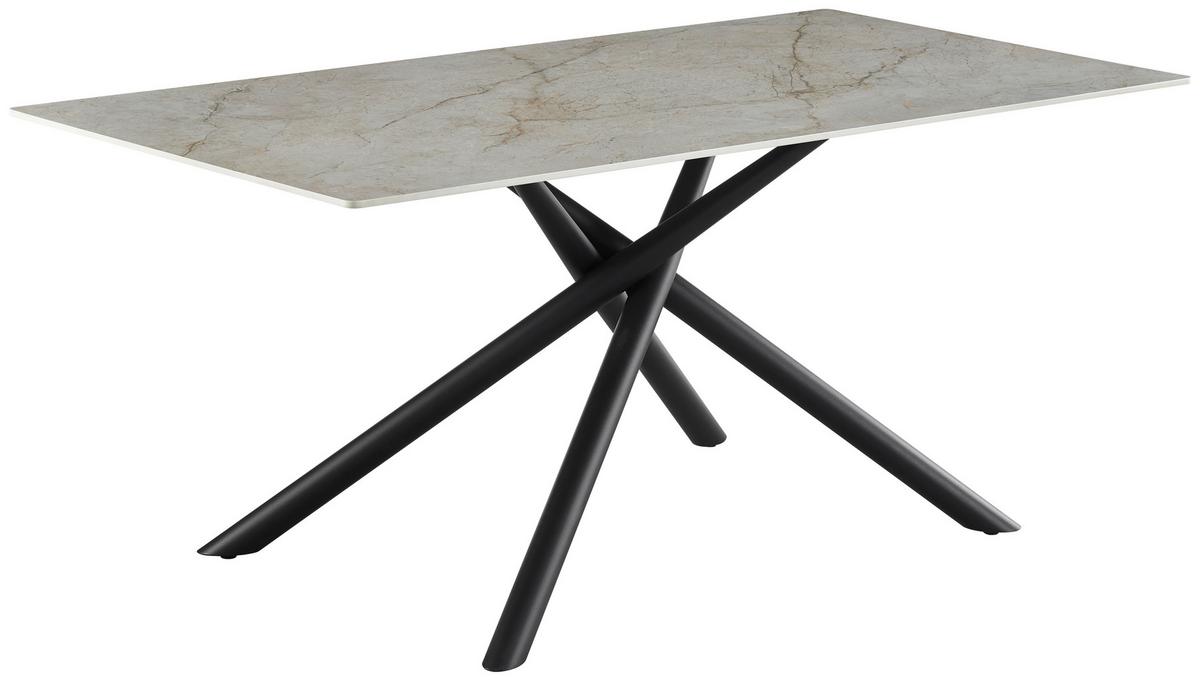 Jedilna Miza Terence, Keramika, 180x90 Cm - siva/črna, Moderno, kovina/keramika (180/76/90cm)