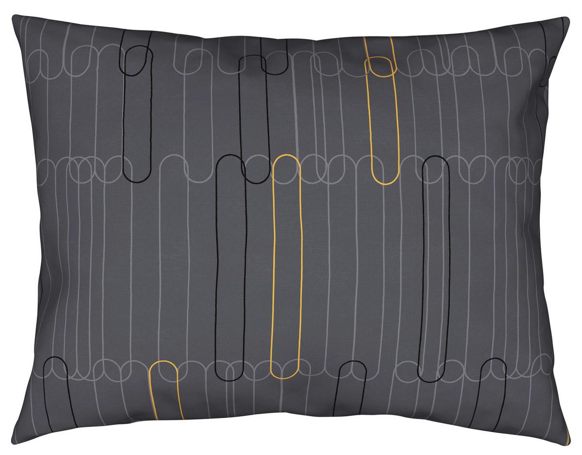 linge de lit CHAINS - Anthrazit/Gelb, Konventionell, Textil (160/210cm) - Modern Living