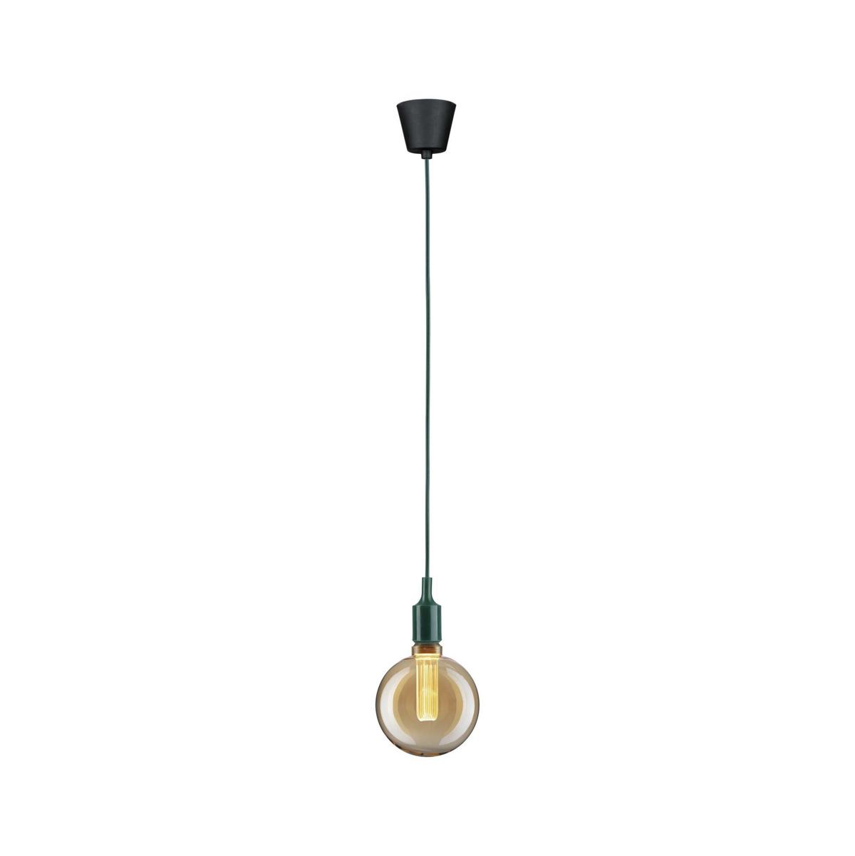 Hängeleuchte Ketil in Grün/Schwarz max. 60 Watt - Schwarz/Grün, Basics, Kunststoff/Textil (9,0/218cm) - Paulmann