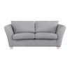 2-Sitzer-Sofa Devado Hellgrau Cord - Hellgrau/Naturfarben, Holz/Textil (190/70-85/95cm) - Mömax
