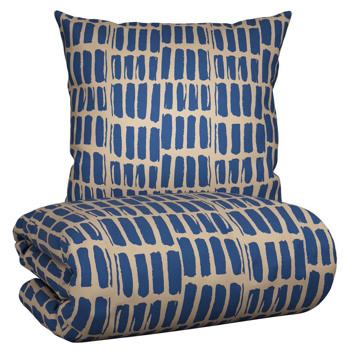 Bettwäsche Adam Beige/Blau ca. 135x200cm - Blau/Beige, MODERN, Textil (135/200cm) - Mömax