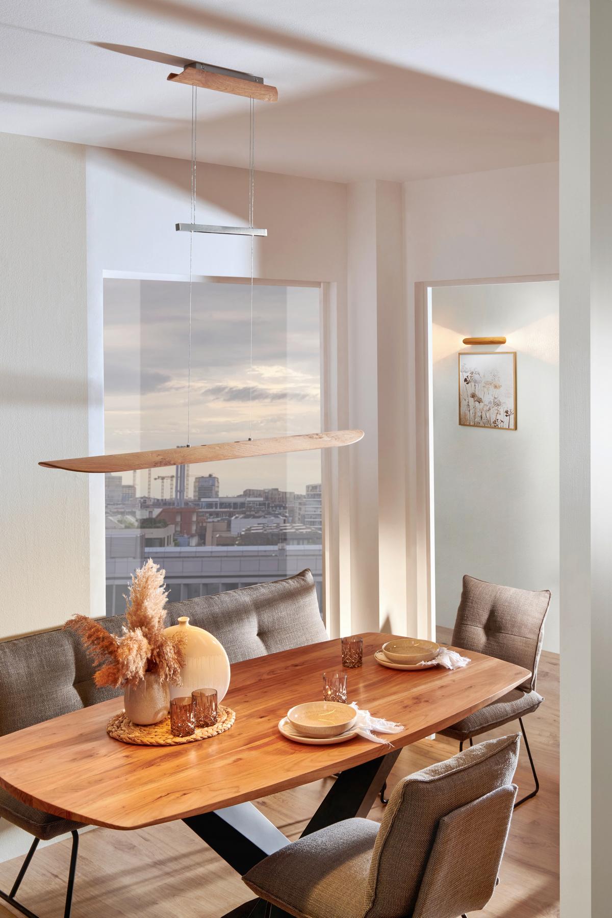 LAMPA WISZĄCA LED 141588 MONTAFON XL - Natur, drewno (120/18/80-160cm) - Waldwelt